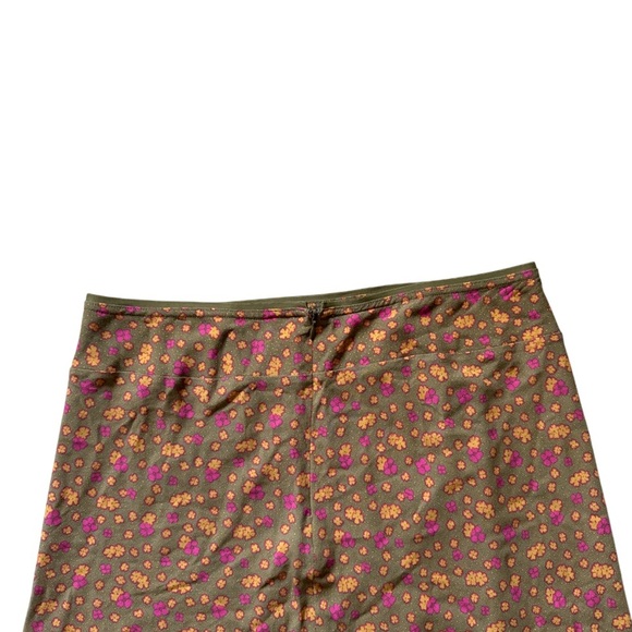 Free People Floral Mini Skirt Green Olive A-Line Bohemian Women’s 6 - Picture 6 of 10